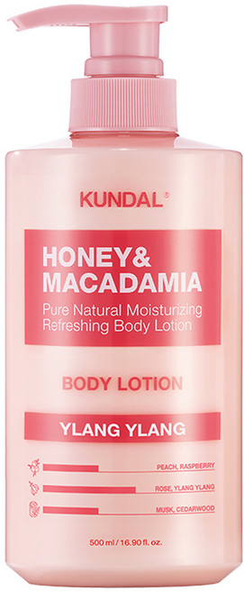 쿤달 허니 앤 마카다미아 퓨어 바디로션 일랑일랑향, 500ml, 1개