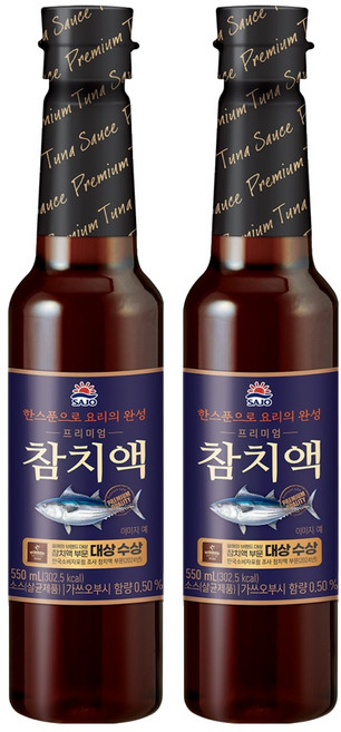 사조 프리미엄 참치액, 550ml, 2개
