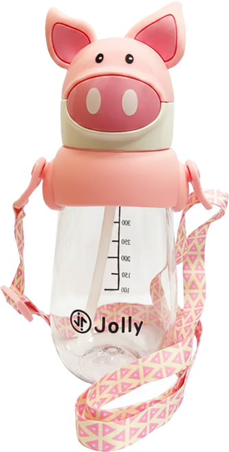 Jolly 動物水杯, 490ml, 1個, 粉豬