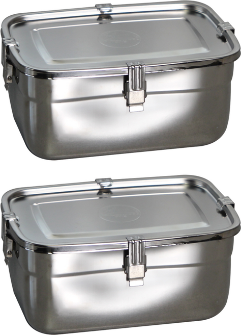 리빙글로리 스텐리스 찬통 직사각 1.7L, 2개, 단품