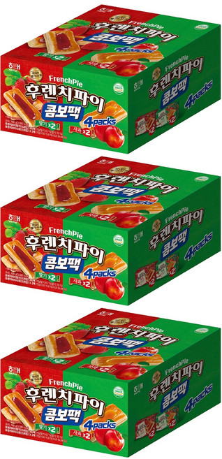 해태제과 후렌치파이 콤보팩, 768g, 3개