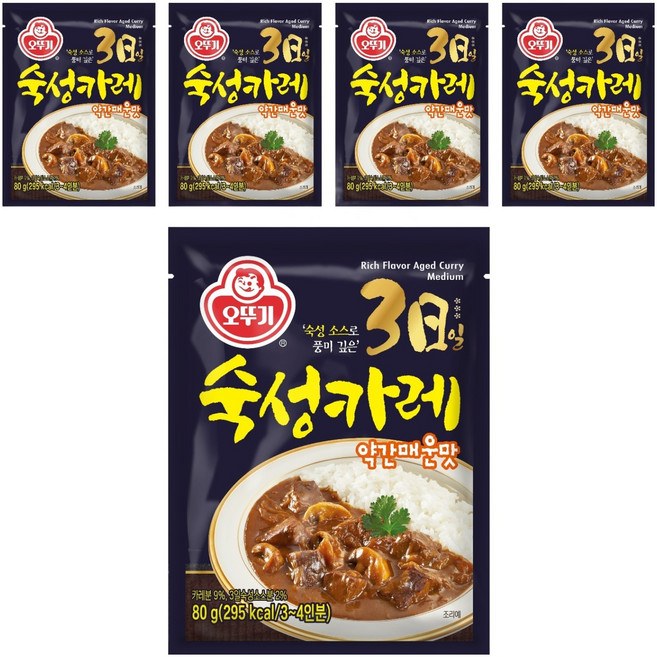 오뚜기 3일 숙성카레 약간매운맛, 80g, 5개