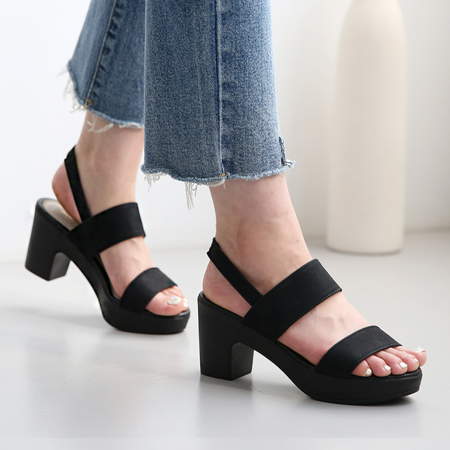 단골언니 여성용 바질리 더블 스트랩 샌들힐