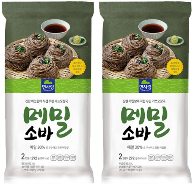 면사랑 메밀소바 2인, 292g, 2개