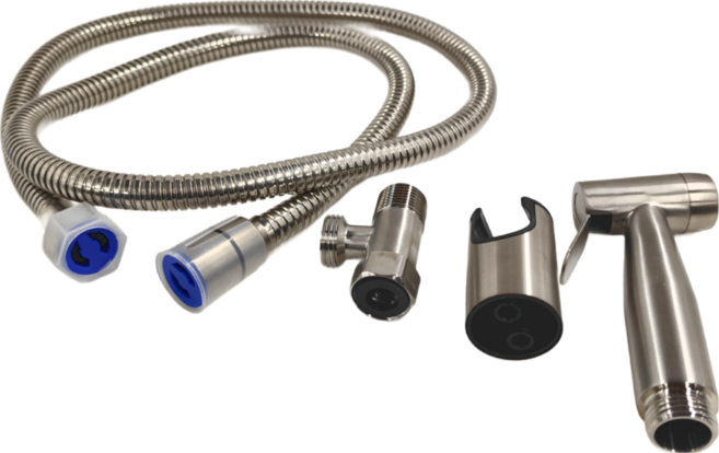 LEADER 麗達 多用途不繡鋼強力清潔沖洗全配組 搭圓柱掛座 ND101-12 405g, 銀色