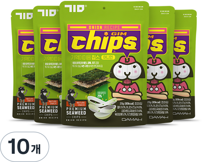 기역이미음 칩스 어니언, 20g, 10개