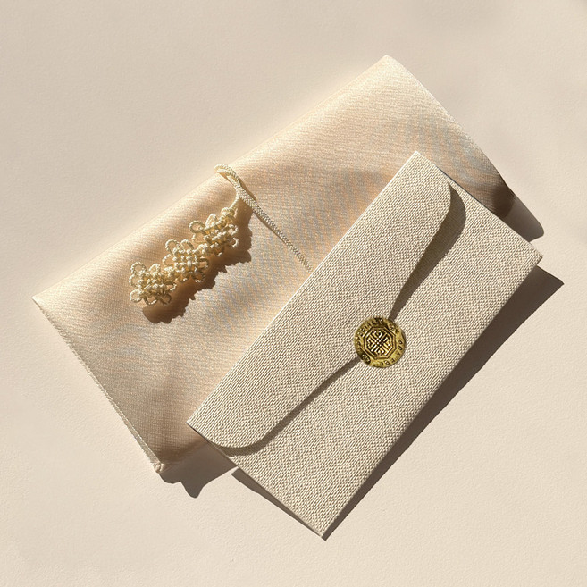 리드홈 병오년 건강 부모님 예단 고급 용돈봉투 + 보자기 + 메시지카드 세트, 아이보리, 1세트