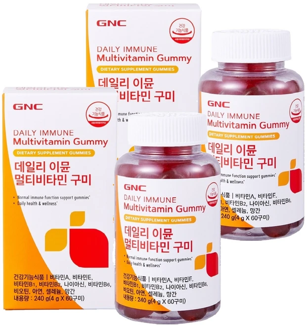GNC 데일리 이뮨 멀티비타민 구미 60p, 60정, 2개 - 쿠팡