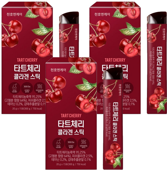 천호엔케어 타트체리 콜라겐 스틱 15p, 300g, 3개