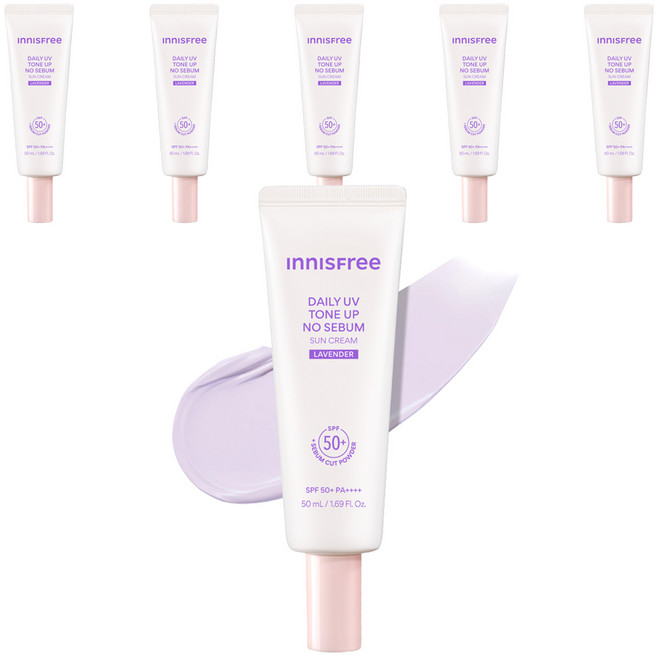 INNISFREE 每日UV提亮防曬霜 薰衣草 SPF50+ PA++++, 6個, 50ml