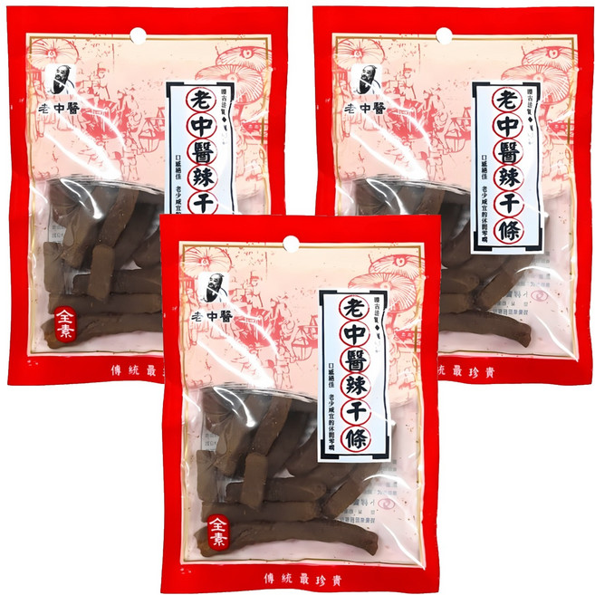 老中醫 辣干條, 80g, 3包