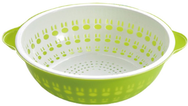 甲克虫 雙層圓形瀝水籃 顏色隨機, 1個