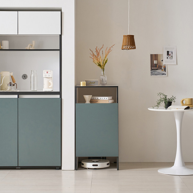 마마룸 헤스티아 로봇청소기 수납장 오픈형, 카키