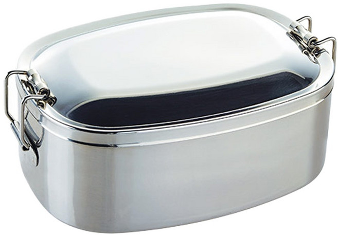 PLUS PERFECT 理想 極緻 316 不鏽鋼方形雙層便當盒 加高, 銀色, 1個