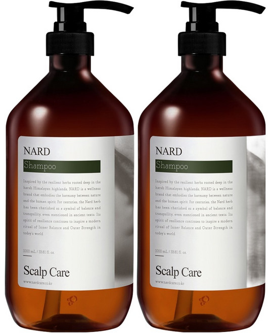 나드 두피 비듬 딥클렌징 가려움 케어 샴푸, 1L, 2개
