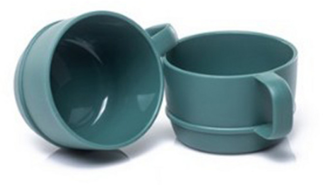 나인웨어 국산 올디너리 손잡이 스프컵 2p, 빈티지그린, 1세트