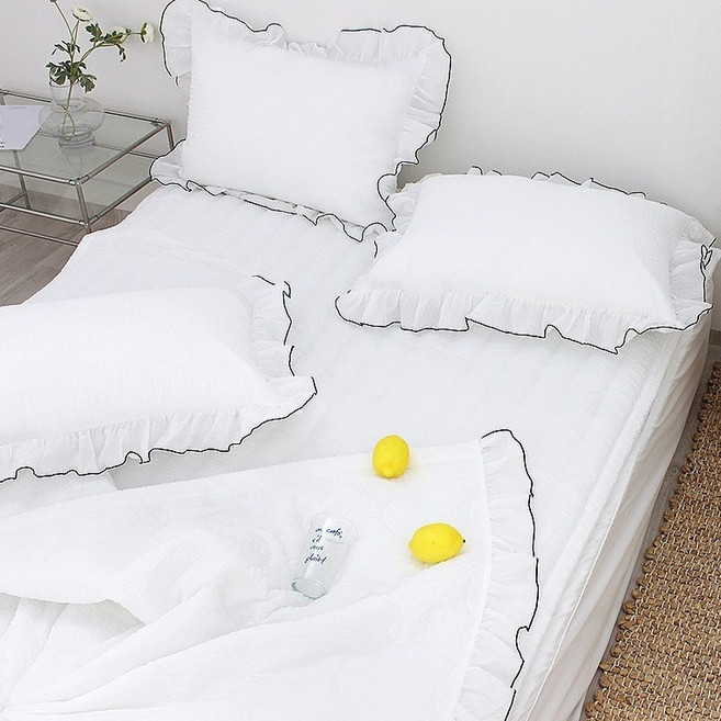 슈에뜨룸 슬러시 여름 시어서커 프릴 이불패드 세트