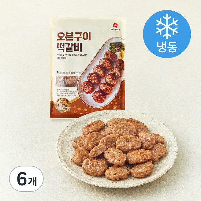 마니커에프앤지 오븐구이떡갈비 (냉동), 1kg, 6개