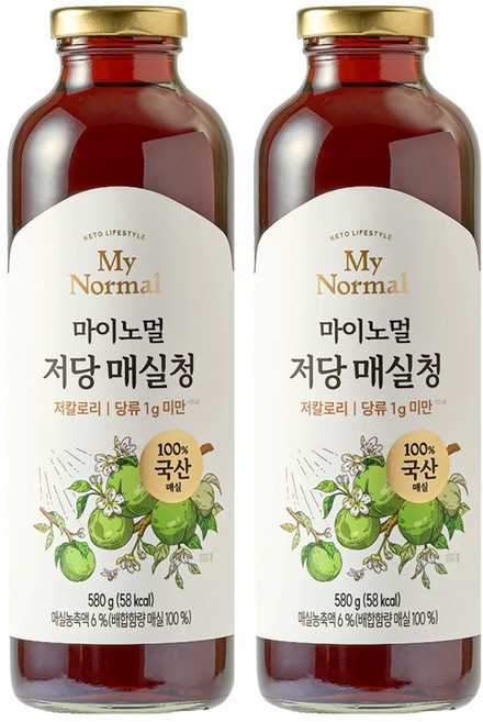 마이노멀 100% 국산 매실 저당 매실청, 580g, 2개