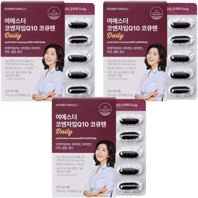 에스더포뮬러 여에스더 코엔자임Q10 코큐텐 Daily 21g, 3개, 30정