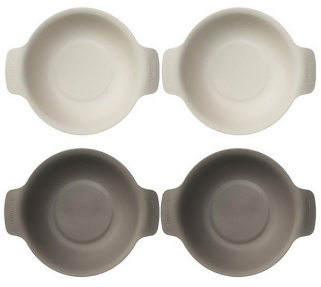 나인웨어 프렌즈 시리얼볼 4p, 아이보리 + 그레이, 1세트