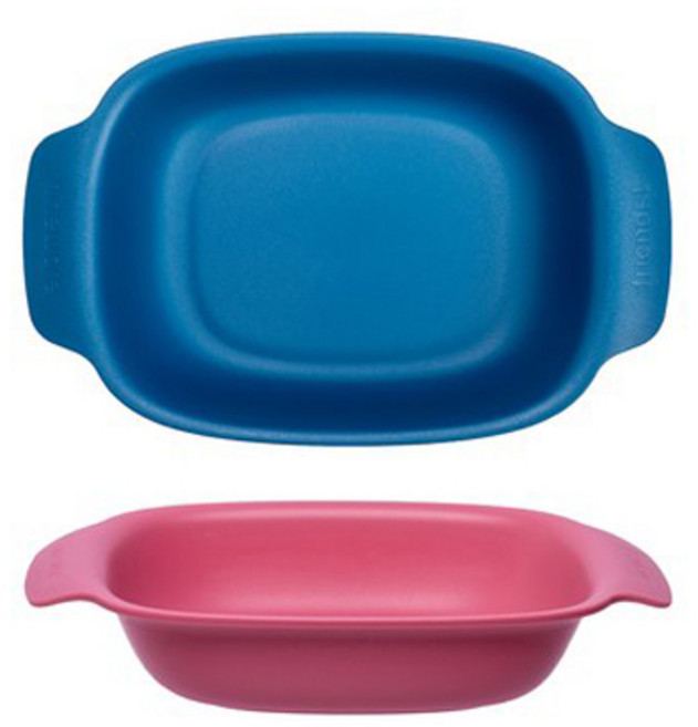 나인웨어 국산 프렌즈 사각 파스타 볼 2P, 블루+핑크, 1세트