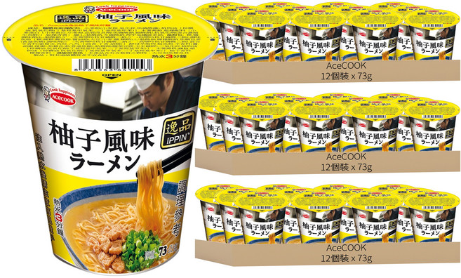 AceCOOK 柚子風味杯麵 73g, 3個