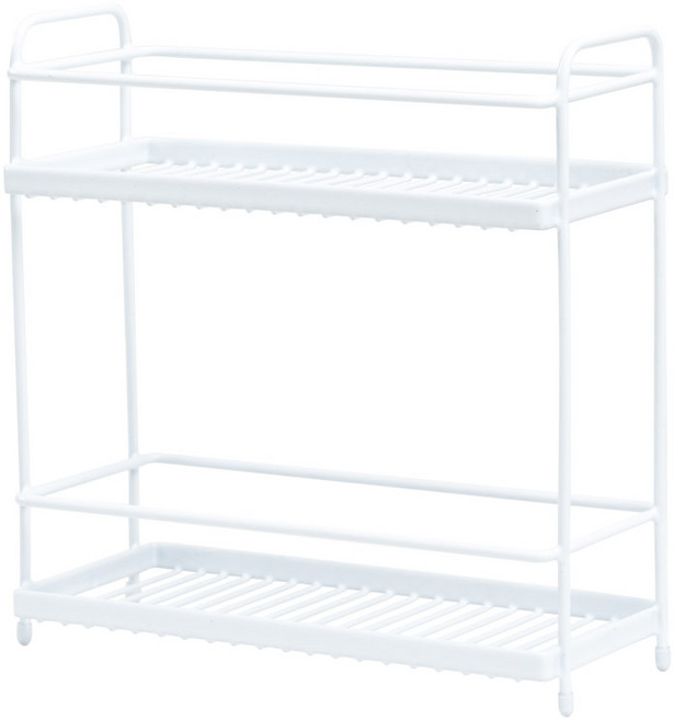 엠에스리빙 국산 2단 양념통 와이어 선반, 화이트, 1개