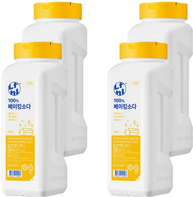 라이프홀릭 100% 베이킹소다, 800g, 4개