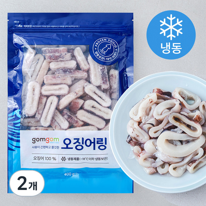 곰곰 오징어링(냉동), 400g, 2개