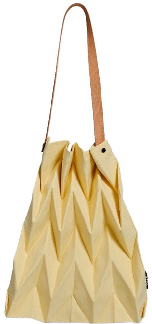PAVI studio 褶皺肩背包, 鵝黃色