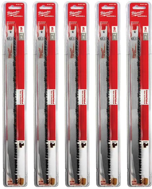 Milwaukee 美沃奇 修剪綠木專用12吋軍刀鋸片 48-00-1303 紅黑, 5個