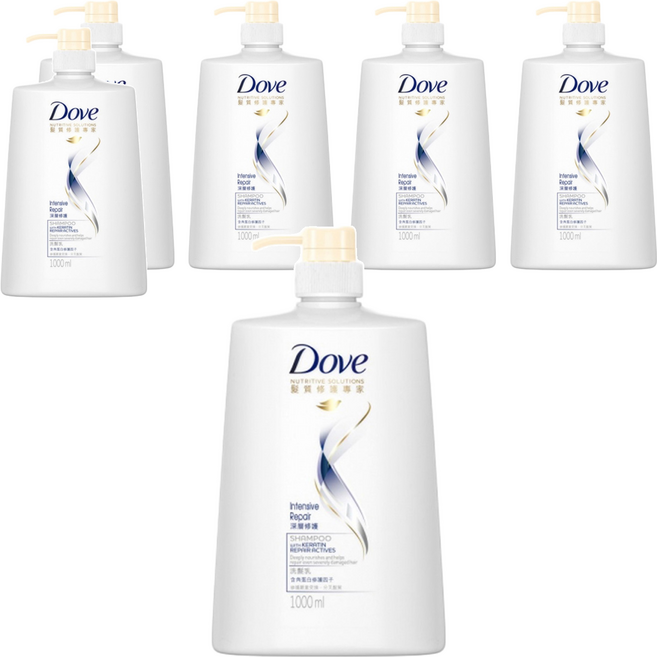 Dove 多芬 深層修護洗髮乳, 1000g, 6瓶