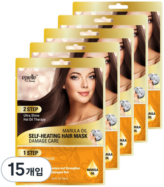 에피엘르 셀프 히팅 데미지 케어 헤어마스크, 35ml, 15개