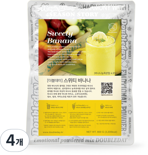 더블데이 스위티바나나 파우더, 4개, 800g, 1개입