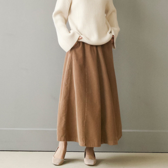 비나인 제이틴 절개 골덴 스커트