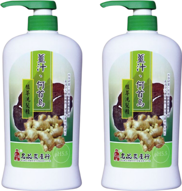 名品農產行 薑汁何首烏洗髮精, 830ml, 2瓶
