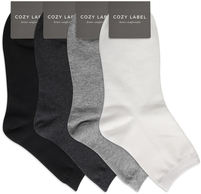 코지라벨 무지 중목 12컬러 양말 4족 세트 A