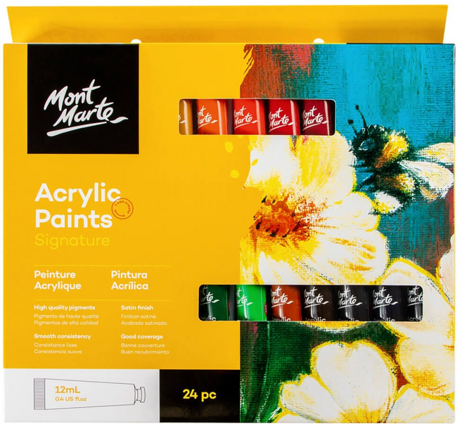 Mont Marte 蒙瑪特 壓克力顏料套裝 12ml, 24色