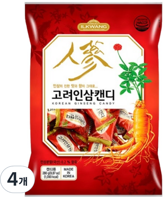 일광제과 고려인삼캔디, 4개, 280g