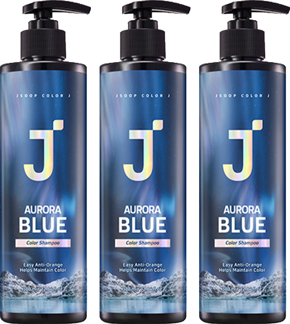 J'SOOP 護色洗髮乳 藍色, 3瓶, 380ml