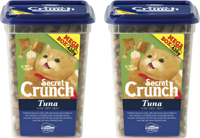 캣템 고양이 시크릿 크런치 간식, 참치, 420g, 2개