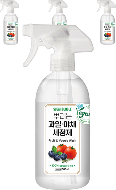 슈가버블 뿌리는 과일 야채 세정제, 500ml, 4개