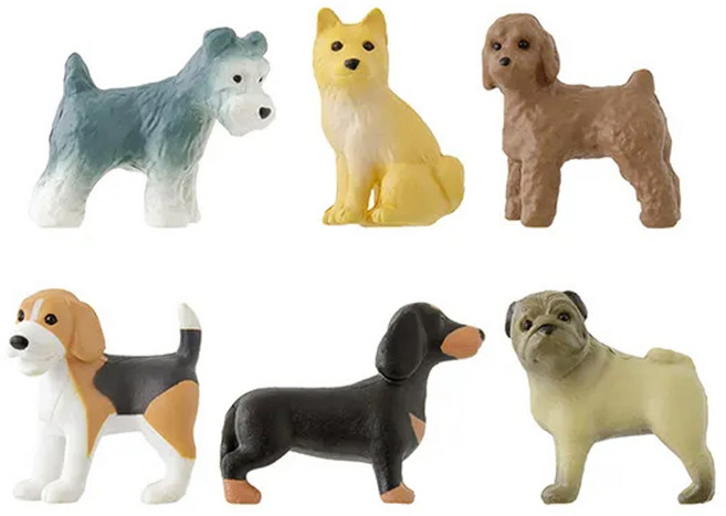 日本 MIDORI 造型磁鐵組 6個, 小狗 多色, 1組