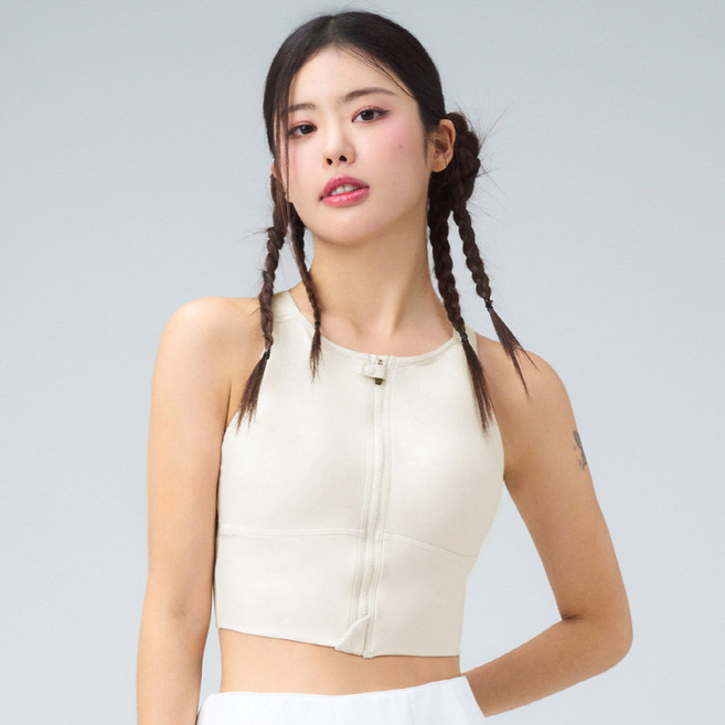 컴포트랩 여성용 하이서포트 하이넥 롱 집업 스포츠브라