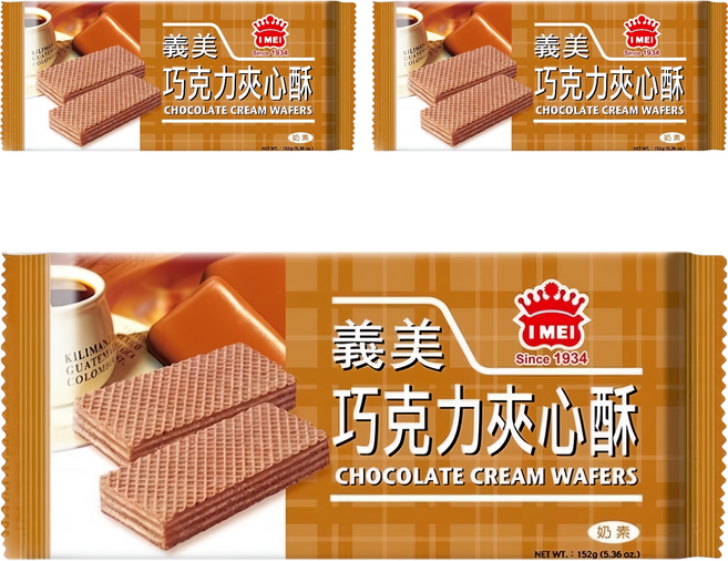 義美 夾心酥 巧克力, 152g, 3包