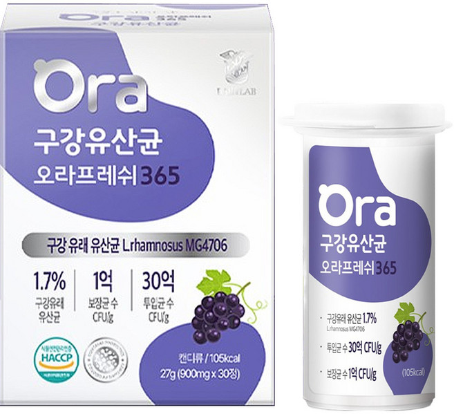 랩온랩 정품 구강유산균 오라프레쉬 365 27g, 30정, 1개