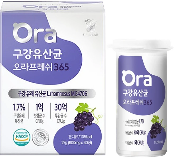 랩온랩 정품 구강유산균 오라프레쉬 365 27g, 30정, 1개 - 쿠팡