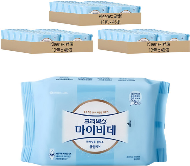 Kleenex Mybidet 濕式衛生紙, 12包, 3組