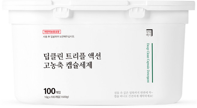 살림백서 딥클린 트리플 액션 고농축 캡슐세제, 100개입, 1개